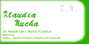 klaudia mucha business card